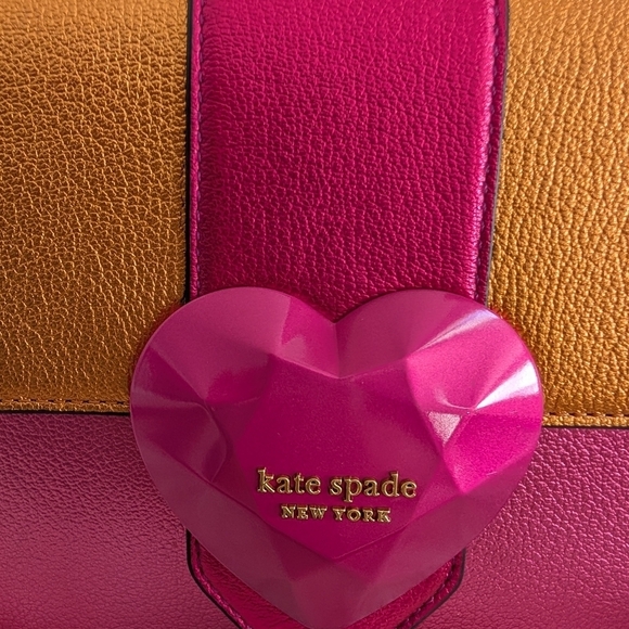 Kate Spade RARE Bijou Bag Pink & Orange Crossbody Top Handle Bag EUC - Picture 12 of 13